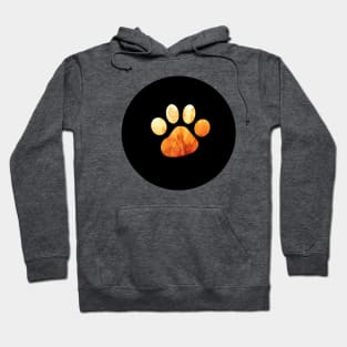 Paw Print - Fiery Orange Silhouette Hoodie